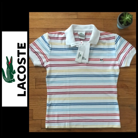 Lacoste Tops - NWT Lacoste Polo w/ Multi-colored Stripes